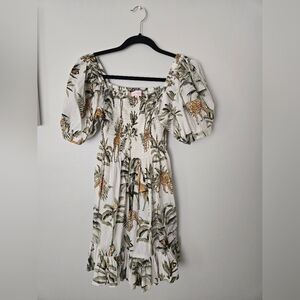Mary Marshmallow Safari Print Sun Dress Large